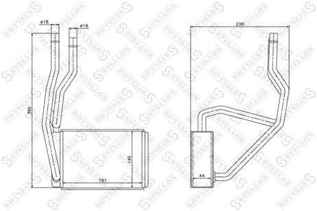 фото Stellox 10-35132-SX Радиатор печки Ford Fiesta/ Fusion 01> Stellox 10-35132-SX Радиатор печки Ford Fiesta/ Fusion 01>