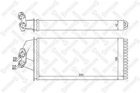 фото Stellox 10-35172-SX Радиатор печки MB Vito All 95-03 Stellox 10-35172-SX Радиатор печки MB Vito All 95-03