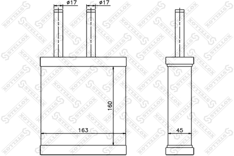 фото Stellox 10-35189-SX Радиатор печки KIA Clarus All 96-01 Stellox 10-35189-SX Радиатор печки KIA Clarus All 96-01