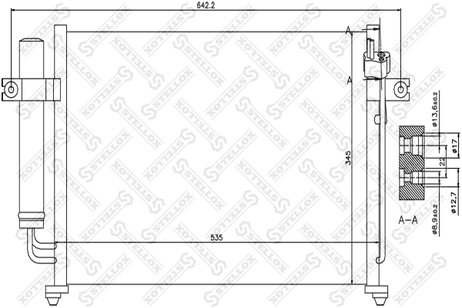 фото Stellox 10-45027-SX Радиатор конд. Hyundai Getz 1.3/1.6 02> Stellox 10-45027-SX Радиатор конд. Hyundai Getz 1.3/1.6 02>