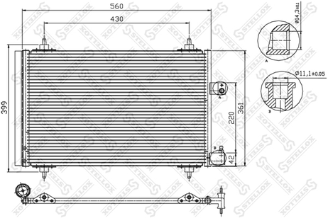 фото Stellox 10-45067-SX Радиатор конд Citroen C5 all 04> Stellox 10-45067-SX Радиатор конд Citroen C5 all 04>