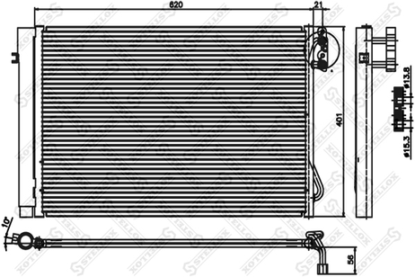 фото Stellox 10-45073-SX Радиатор конд. BMW e87/e90 1.6-2.0 04> Stellox 10-45073-SX Радиатор конд. BMW e87/e90 1.6-2.0 04>