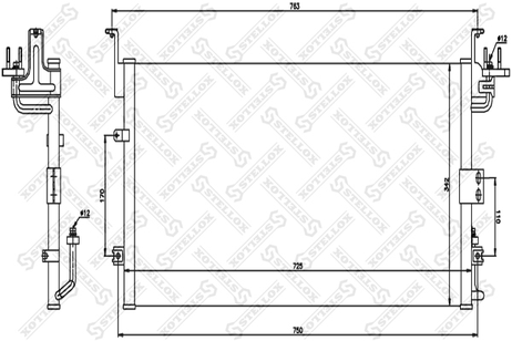 фото Stellox 10-45109-SX Радиатор конд. Hyundai Sonata all 02-04 Stellox 10-45109-SX Радиатор конд. Hyundai Sonata all 02-04