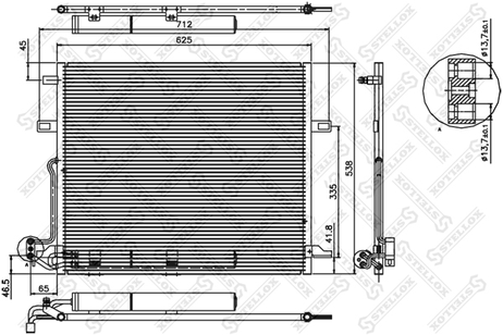 фото Stellox 10-45121-SX Радиатор конд. MB w164 2.8-5.0 05> Stellox 10-45121-SX Радиатор конд. MB w164 2.8-5.0 05>