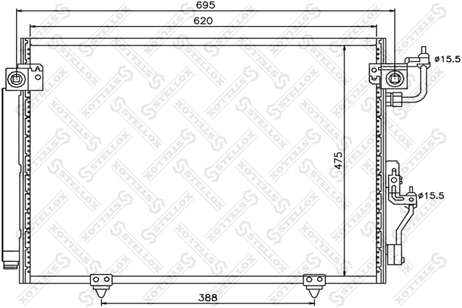 фото Stellox 10-45138-SX Радиатор конд. Mitsubishi Pajero 3.5 00> Stellox 10-45138-SX Радиатор конд. Mitsubishi Pajero 3.5 00>