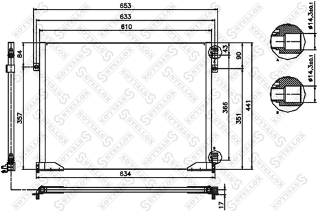 фото Stellox 10-45479-SX Радиатор кондиционера Renault Trafic 2.0 Stellox 10-45479-SX Радиатор кондиционера Renault Trafic 2.0