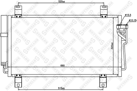 фото Stellox 10-45642-SX Радиатор кондиционера Mazda 6 all 07> Stellox 10-45642-SX Радиатор кондиционера Mazda 6 all 07>