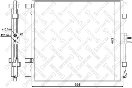 фото Stellox 10-45709-SX Радиатор конд. KIA Soul all 08> Stellox 10-45709-SX Радиатор конд. KIA Soul all 08>