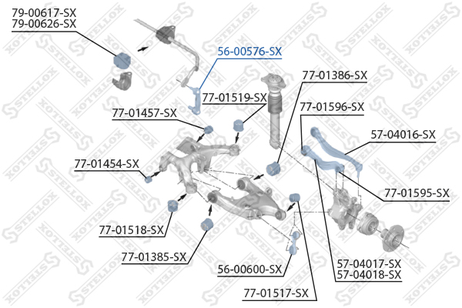 фото Stellox 56-00576-SX Тяга cтабилизатора заднего BMW | прав/лев | Stellox 56-00576-SX Тяга cтабилизатора заднего BMW | прав/лев |
