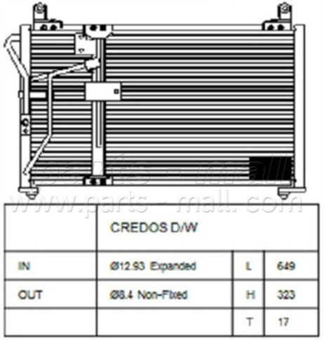 фото PARTS-MALL PXNCB-007 Конденсатор, кондиционер PARTS-MALL PXNCB-007 Конденсатор, кондиционер