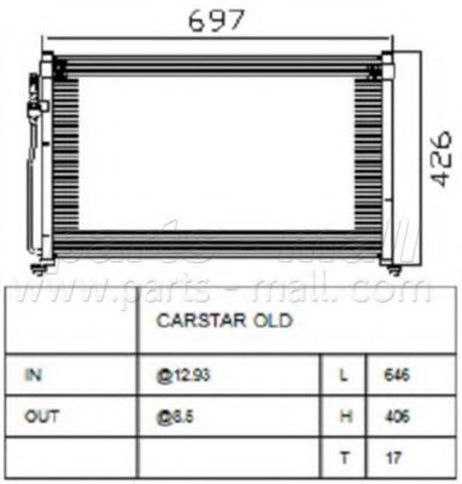 фото PARTS-MALL PXNCB-014 Конденсатор, кондиционер PARTS-MALL PXNCB-014 Конденсатор, кондиционер