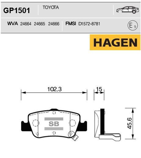 фото Sangsin GP1501 Колодки тормозные задние | перед | Sangsin GP1501 Колодки тормозные задние | перед |