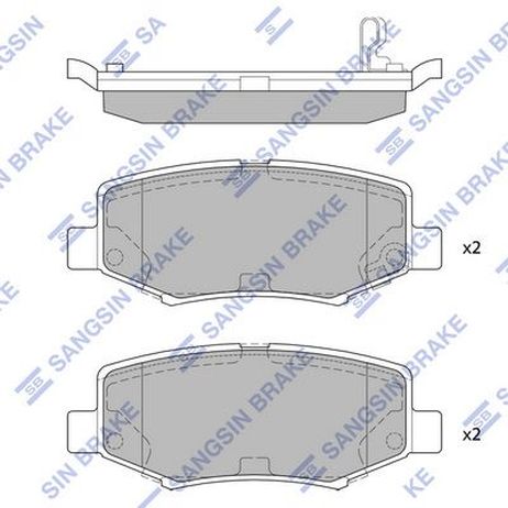 Sangsin SP2186 Колодки тормозные дисковые | зад |