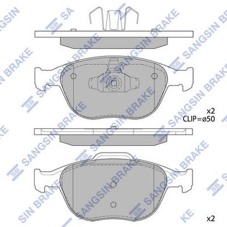 Sangsin SP1623 Колодки тормозные передние