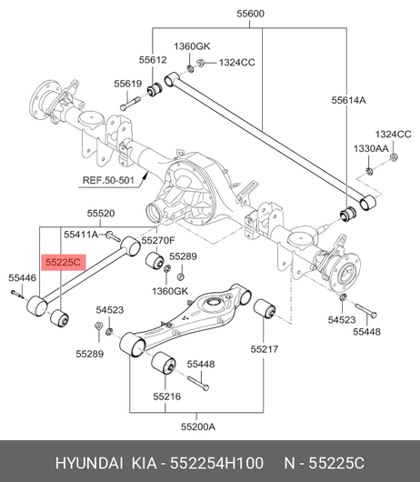 фото Hyundai/Kia 552254H100 Сайлентблок рычага подвески | зад | Hyundai/Kia 552254H100 Сайлентблок рычага подвески | зад |