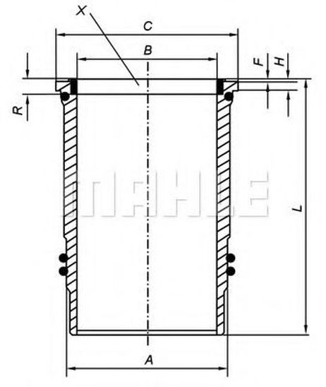 фото Mahle 005 WN 09 Гильза цилиндра Mahle 005 WN 09 Гильза цилиндра