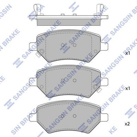 Sangsin SP2134 Колодки тормозные передние
