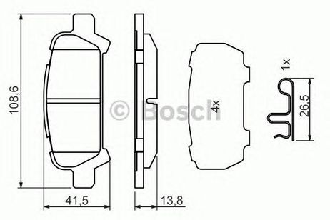 фото Bosch 986494445 Комплект тормозных колодок, дисковый тормоз Bosch 986494445 Комплект тормозных колодок, дисковый тормоз