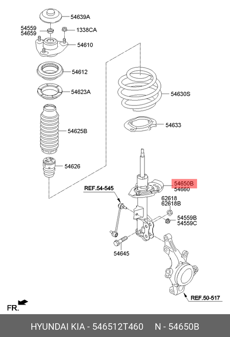 фото Hyundai/Kia 546512T460 Амортизатор | перед лев | Hyundai/Kia 546512T460 Амортизатор | перед лев |