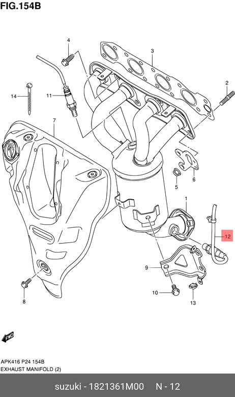 фото Suzuki 1821361M00 Лямбда-зонд Suzuki 1821361M00 Лямбда-зонд