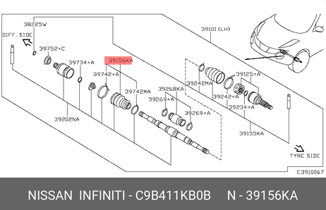 фото Nissan C9B41-1KB0B Комплект пылника, приводной вал Nissan C9B41-1KB0B Комплект пылника, приводной вал