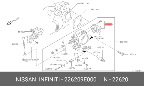 фото Nissan 22620-9E000 Датчик, положение дроссельной заслонки Nissan 22620-9E000 Датчик, положение дроссельной заслонки