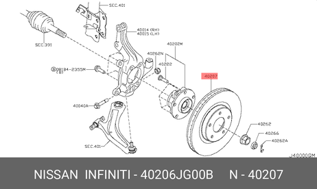 фото Nissan 40206-JG00B Диск тормозной | перед | Nissan 40206-JG00B Диск тормозной | перед |