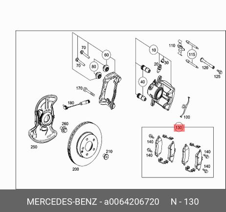 фото Mercedes A0064206720 Комплект тормозных колодок, дисковый тормоз | перед | Mercedes A0064206720 Комплект тормозных колодок, дисковый тормоз | перед |
