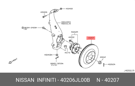 фото Nissan 40206-JL00B Диск тормозной | перед | Nissan 40206-JL00B Диск тормозной | перед |