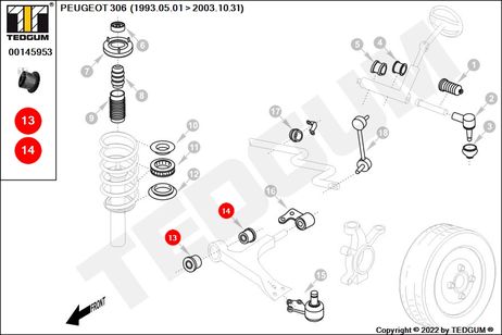 TEDGUM 00145953 Сайлентблок рычага