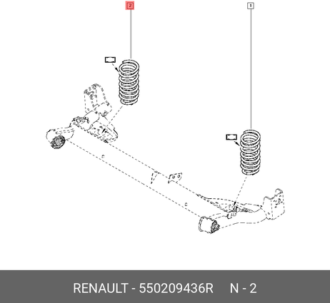 фото Renault 550209436R Пружина ходовой части | зад | Renault 550209436R Пружина ходовой части | зад |