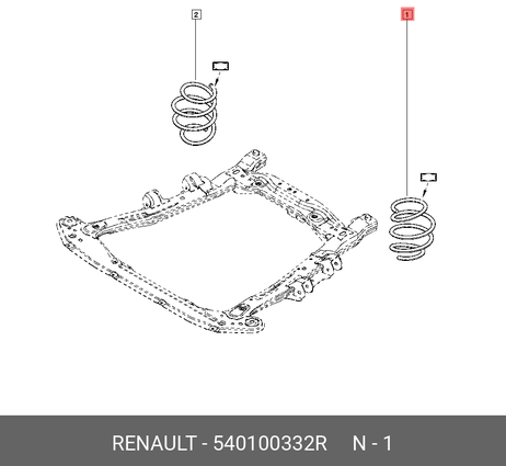 Renault 540100332R Пружина ходовой части | перед |