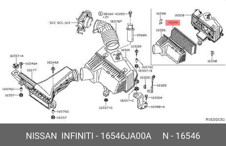 фото Nissan 16546-JA00A Фильтр воздушный Nissan 16546-JA00A Фильтр воздушный