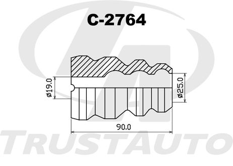 фото TRUSTAUTO C-2764 Пыльник-отбойник амортизатора TRUSTAUTO C-2764 Пыльник-отбойник амортизатора