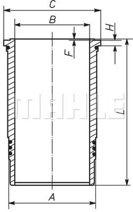 Mahle 001 WN 21 01 Гильза цилиндра(с уплотнением)