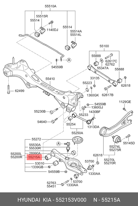 фото Hyundai/Kia 55215-3V000 Сайлентблок рычага подвески | зад прав/лев | Hyundai/Kia 55215-3V000 Сайлентблок рычага подвески | зад прав/лев |