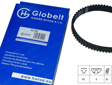 фото Globelt HZ028 Ремень ГРМ Globelt HZ028 Ремень ГРМ