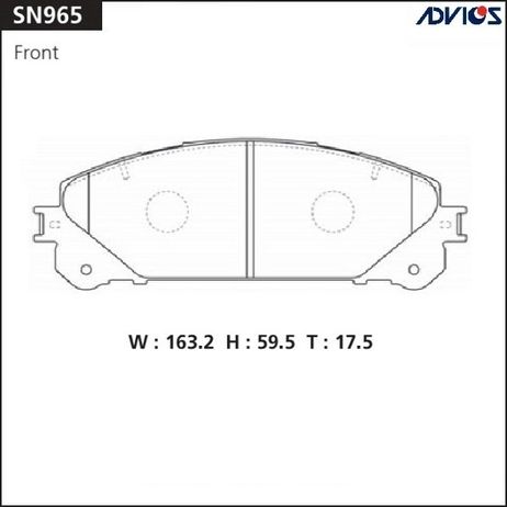 фото ADVICS SN965 Дисковые тормозные колодки ADVICS SN965 Дисковые тормозные колодки