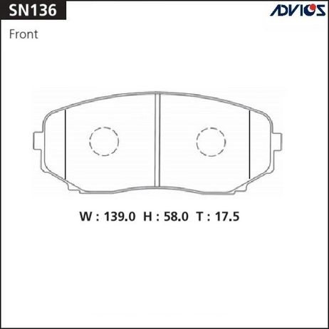 фото ADVICS SN136 Дисковые тормозные колодки ADVICS SN136 Дисковые тормозные колодки