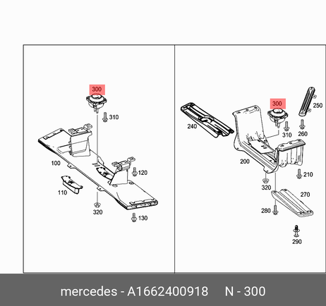 Mercedes A1662400918 Опора акпп ( a1662401118 )
