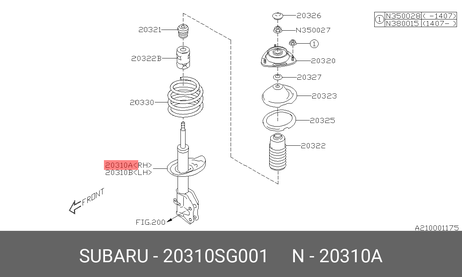 фото Subaru 20310SG001 Деталь | перед прав | Subaru 20310SG001 Деталь | перед прав |