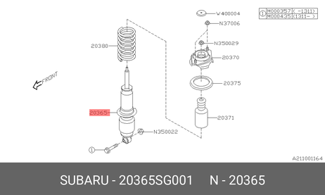 фото Subaru 20365-SG001 Стойка амортизационная | зад | Subaru 20365-SG001 Стойка амортизационная | зад |