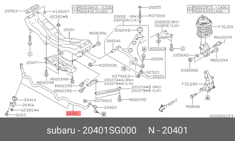 фото Subaru 20401SG000 Передний стабилизатор Subaru 20401SG000 Передний стабилизатор