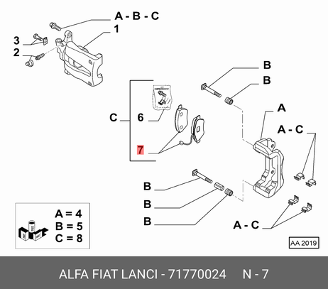 фото Fiat/Alfa/Lancia 71770024 Колодки тормозные дисковые | перед | Fiat/Alfa/Lancia 71770024 Колодки тормозные дисковые | перед |