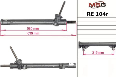MSG Rebuilding RE104R Рулевая рейка без ГУР восстановленная Renault Scenic II 2004-2009, Renault Megane II 2004-2008, Renault Grand Scenic