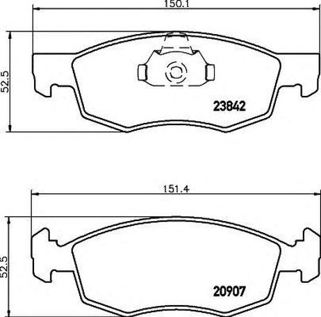 фото Behr-Hella 8DB355010321 Комплект тормозных колодок, дисковый тормоз Behr-Hella 8DB355010321 Комплект тормозных колодок, дисковый тормоз