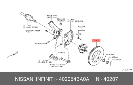 фото Nissan 40206-4BA0A Диск тормозной | перед | Nissan 40206-4BA0A Диск тормозной | перед |