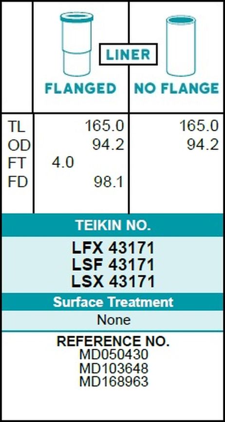 фото Teikin LSX 43171 Гильзы (к-т 4шт) Teikin LSX 43171 Гильзы (к-т 4шт)