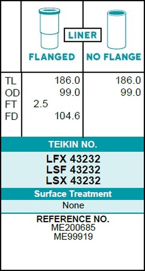 фото Teikin LSX 43232 Гильзы (к-т 4шт) Teikin LSX 43232 Гильзы (к-т 4шт)