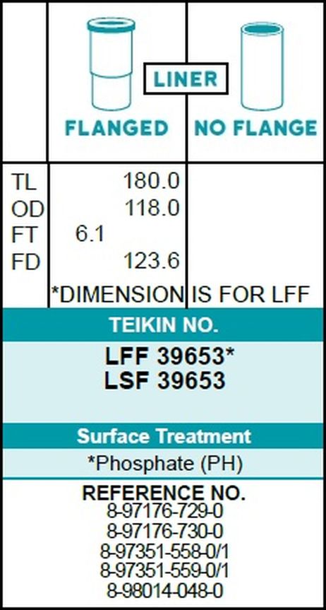 фото Teikin LSF 39653 Гильзы (к-т 4шт) Teikin LSF 39653 Гильзы (к-т 4шт)